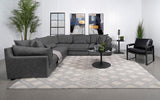 Sasha 5-piece Upholstered Modular Sectional Barely Black - 551681-SETA
