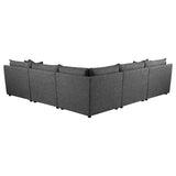 Sasha 5-piece Upholstered Modular Sectional Barely Black - 551681-SETA