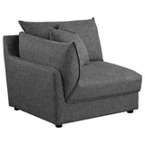Sasha 5-piece Upholstered Modular Sectional Barely Black - 551681-SETA