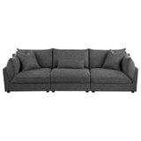 Sasha 3-Piece Upholstered Sofa Barely Black - 551681-SETB