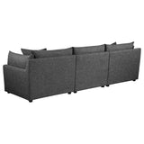 Sasha 3-Piece Upholstered Sofa Barely Black - 551681-SETB
