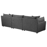 Sasha 3-Piece Upholstered Sofa Barely Black - 551681-SETB