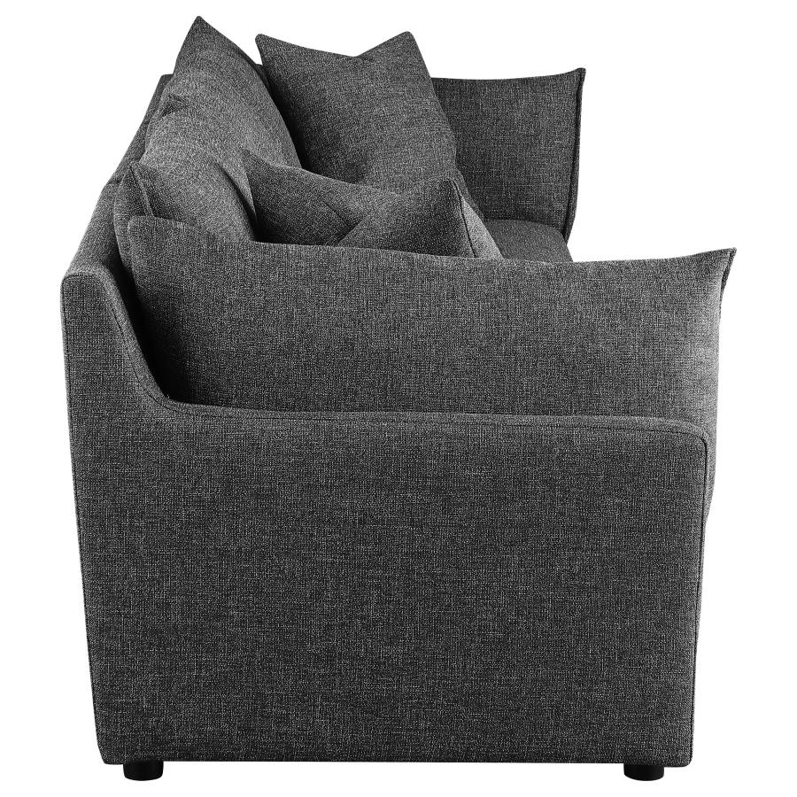 Sasha 3-Piece Upholstered Sofa Barely Black - 551681-SETB