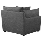 Sasha 3-Piece Upholstered Sofa Barely Black - 551681-SETB