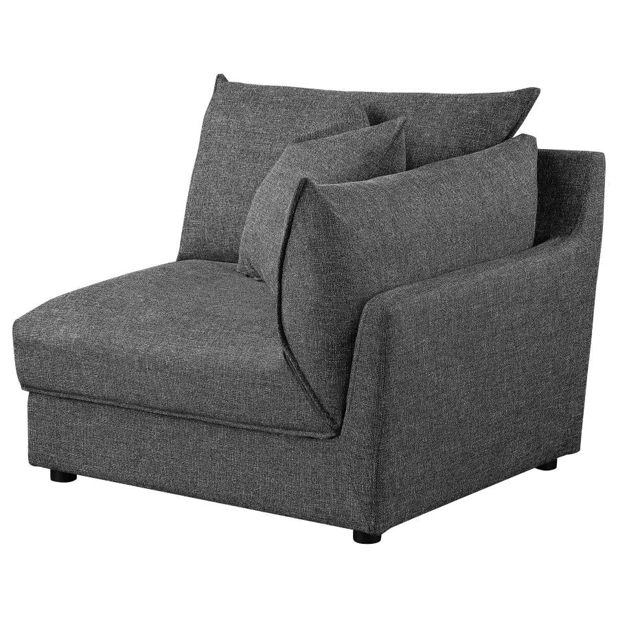 Sasha 3-Piece Upholstered Sofa Barely Black - 551681-SETB
