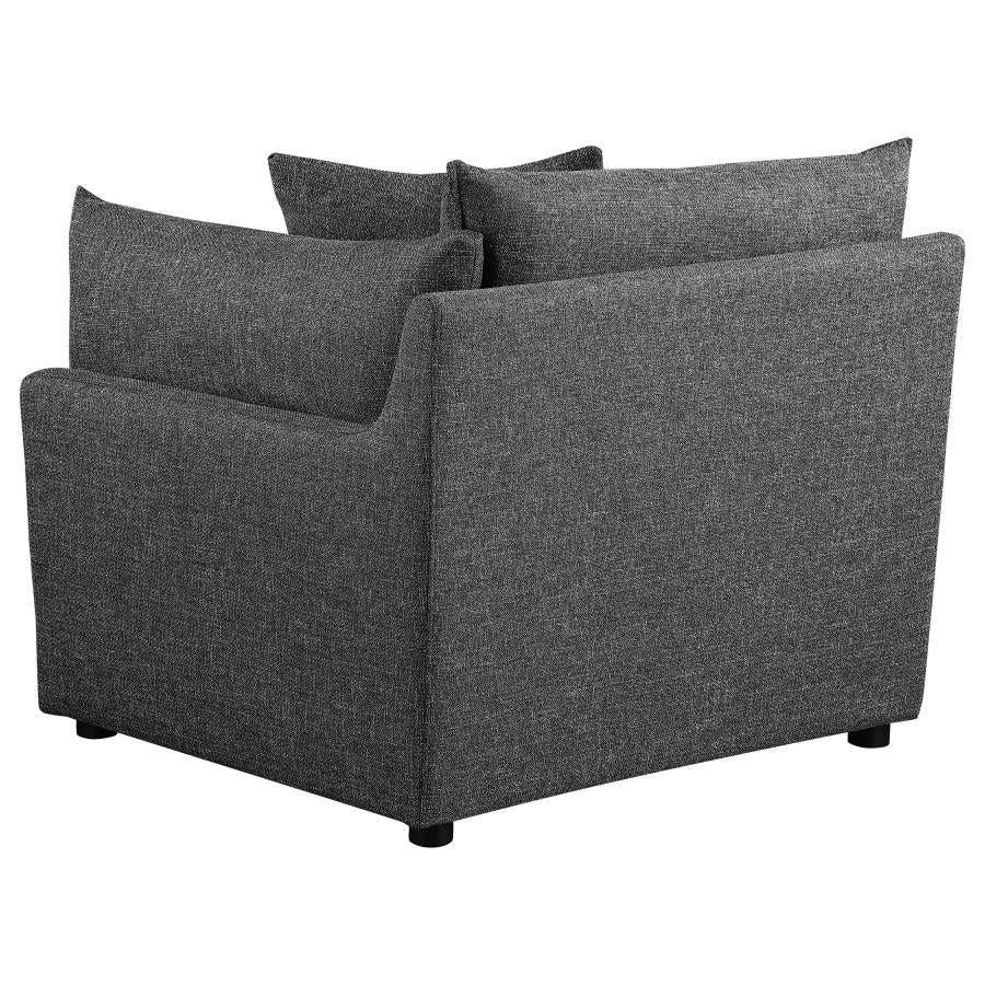 Sasha 3-Piece Upholstered Sofa Barely Black - 551681-SETB