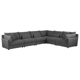 Sasha 6-Piece Upholstered Modular Sectional Barely Black - 551681-SET