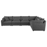 Sasha 6-Piece Upholstered Modular Sectional Barely Black - 551681-SET