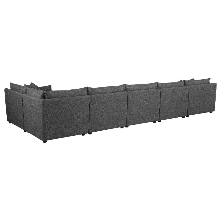 Sasha 6-Piece Upholstered Modular Sectional Barely Black - 551681-SET