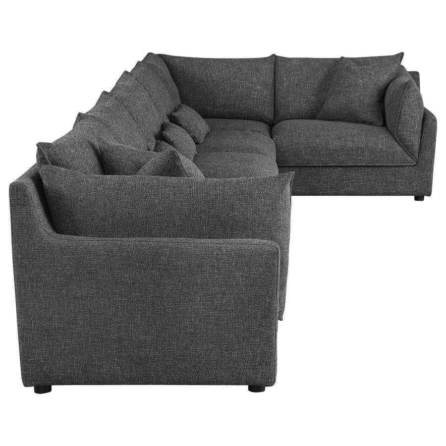 Sasha 6-Piece Upholstered Modular Sectional Barely Black - 551681-SET