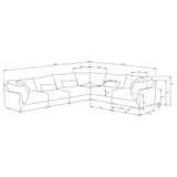 Sasha 6-Piece Upholstered Modular Sectional Barely Black - 551681-SET