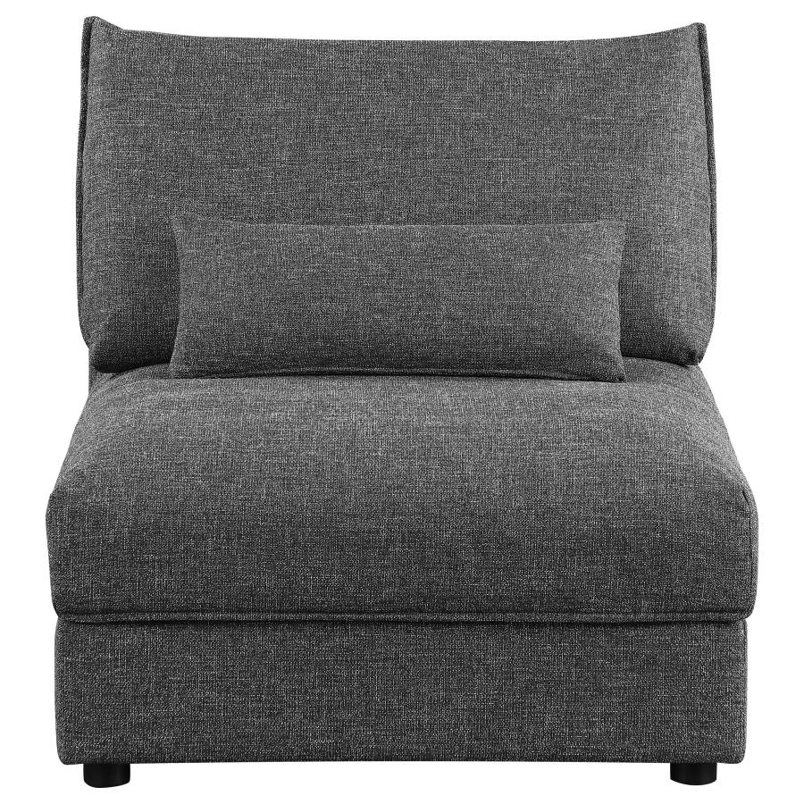 Sasha Upholstered Armless Chair Barely Black - 551681