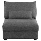 Sasha Upholstered Armless Chair Barely Black - 551681