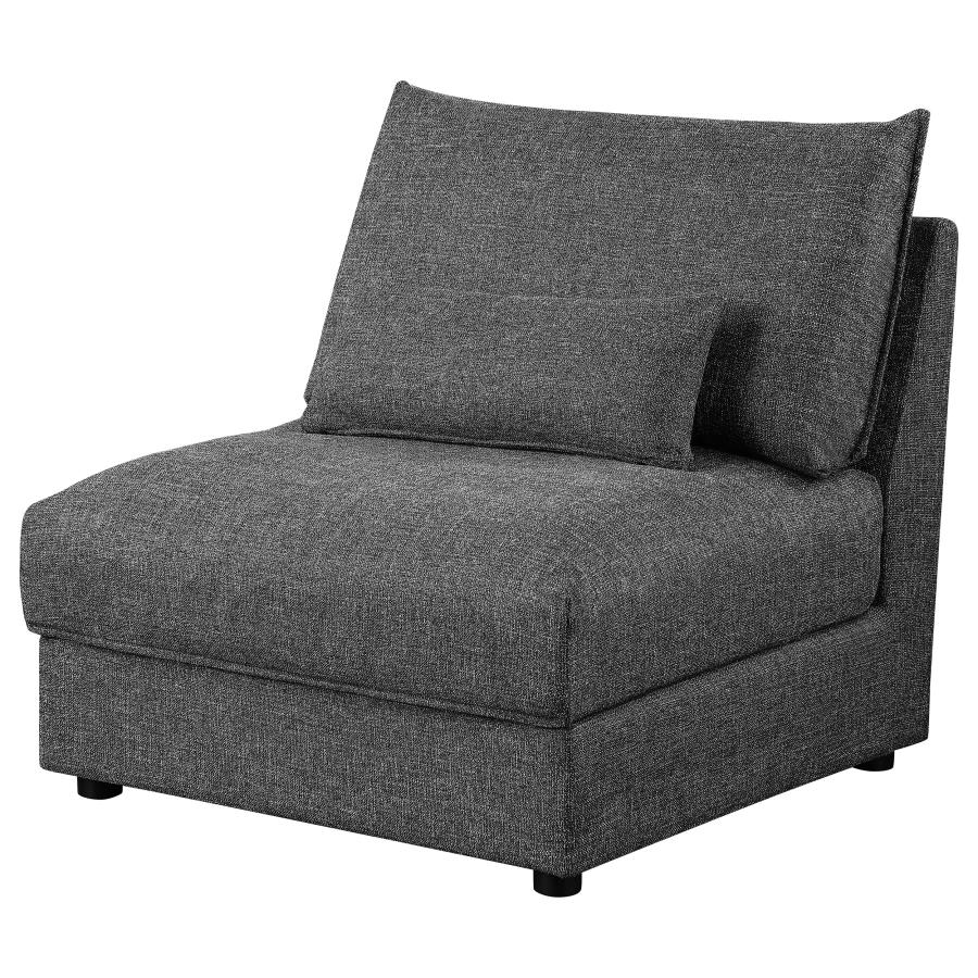 Sasha Upholstered Armless Chair Barely Black - 551681