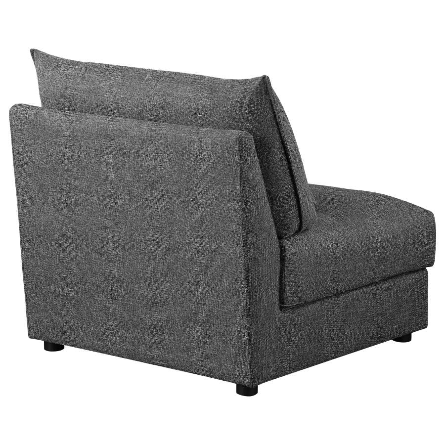 Sasha Upholstered Armless Chair Barely Black - 551681