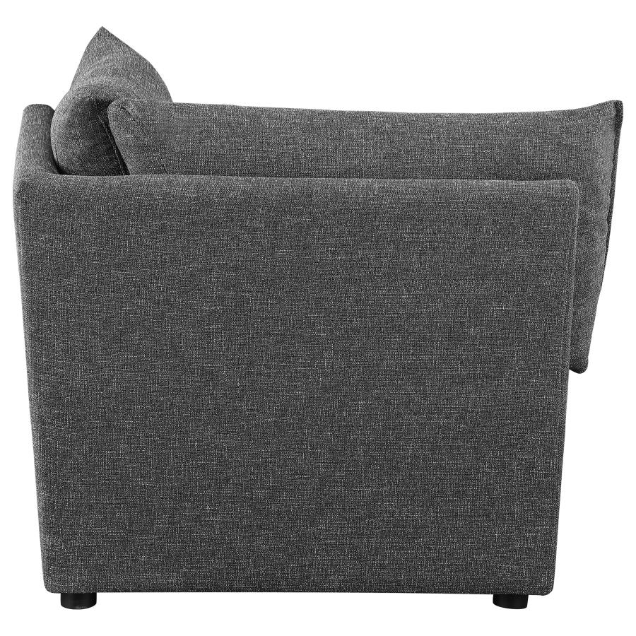 Sasha Upholstered Corner Chair Barely Black - 551682
