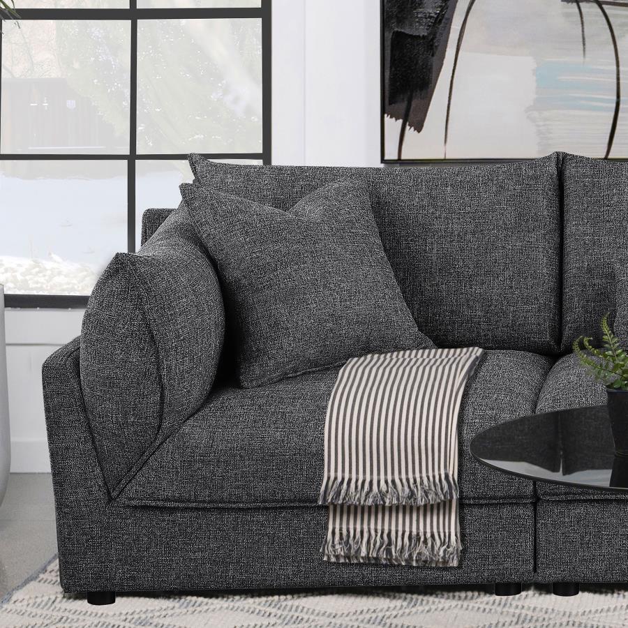 Sasha Upholstered LAF Chair Barely Black - 551684LAF