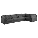 Sasha Upholstered RAF Chair Barely Black - 551684RAF
