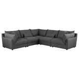 Sasha Upholstered RAF Chair Barely Black - 551684RAF
