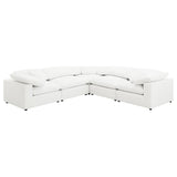 Raleigh 5-piece Boucle Upholstered Modular Sectional Ivory - 551751-SETB