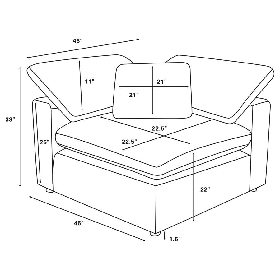 Raleigh 5-piece Boucle Upholstered Modular Sectional Ivory - 551751-SETB