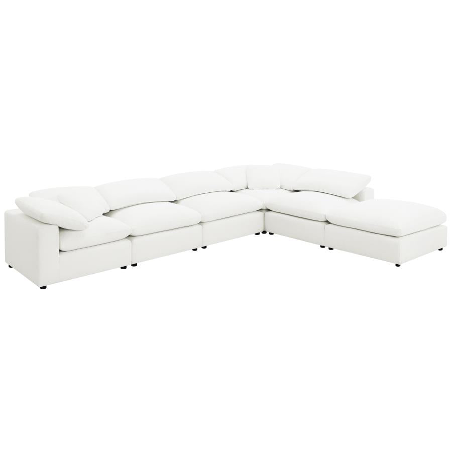 Raleigh 6-piece Boucle Upholstered Modular Sectional Ivory - 551751-SET