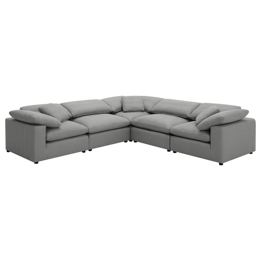 Raleigh 5-piece Boucle Upholstered Modular Sectional Grey - 551754-SETB