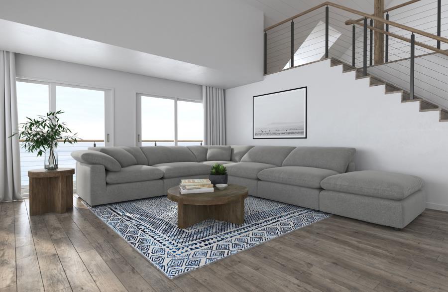 Raleigh 6-piece Boucle Upholstered Modular Sectional Grey - 551754-SET