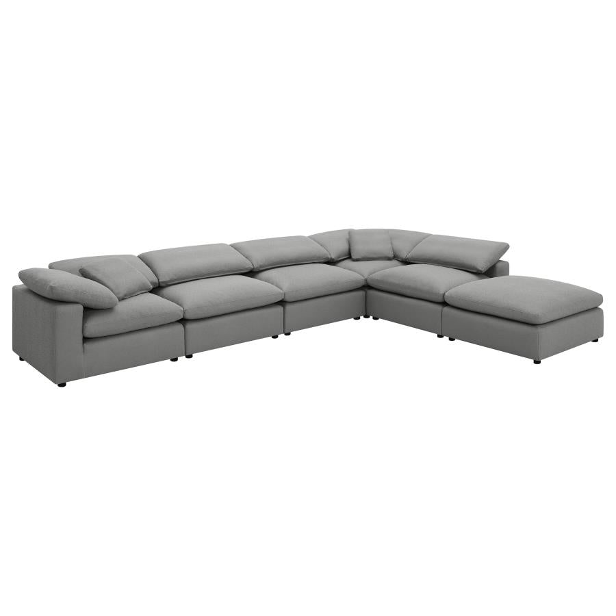 Raleigh 6-piece Boucle Upholstered Modular Sectional Grey - 551754-SET
