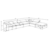 Raleigh 6-piece Boucle Upholstered Modular Sectional Grey - 551754-SET
