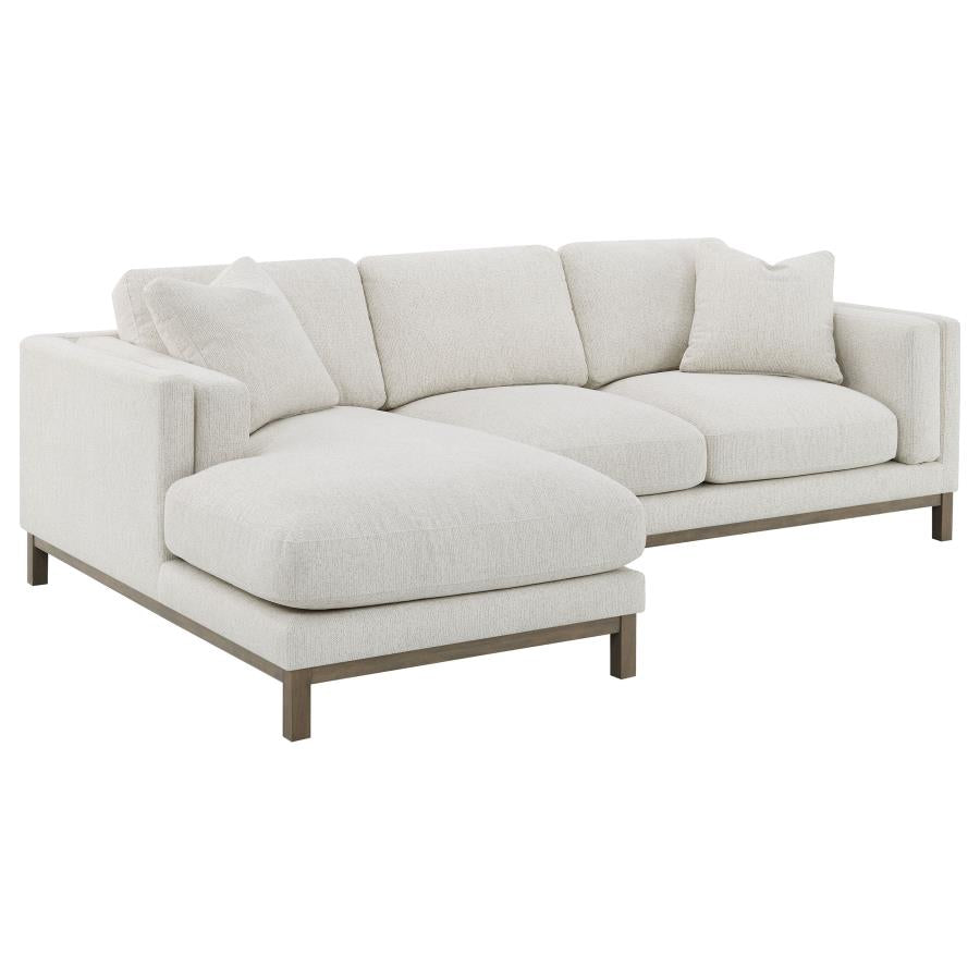 Geneva Boucle Upholstered Sectional Chaise Sofa Sand - 551777