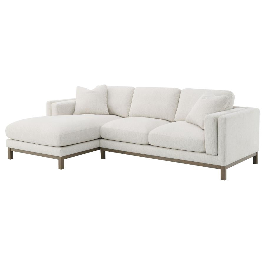 Geneva Boucle Upholstered Sectional Chaise Sofa Sand - 551777