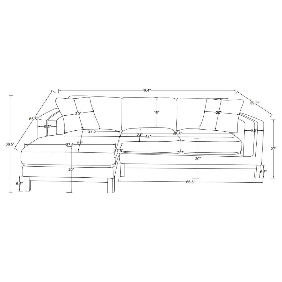 Geneva Boucle Upholstered Sectional Chaise Sofa Sand - 551777