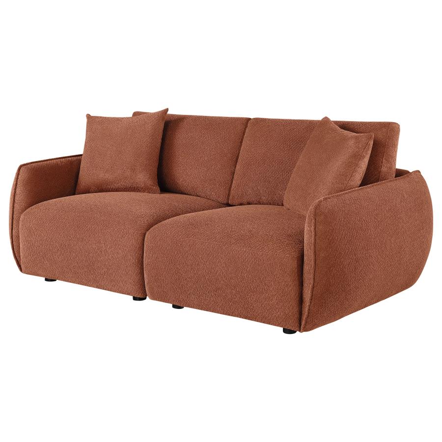 Elysia Chenille Upholstered Modular Lounge Loveseat Coral - 551891-LOVE
