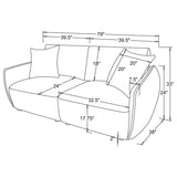 Elysia Chenille Upholstered Modular Lounge Loveseat Coral - 551891-LOVE