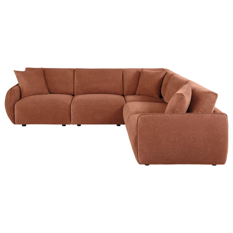 Elysia 5-piece Chenille Upholstered Modular Sectional Sofa Coral - 551891-SETA