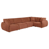 Elysia 5-piece Chenille Upholstered Modular Sectional Sofa Coral - 551891-SETA