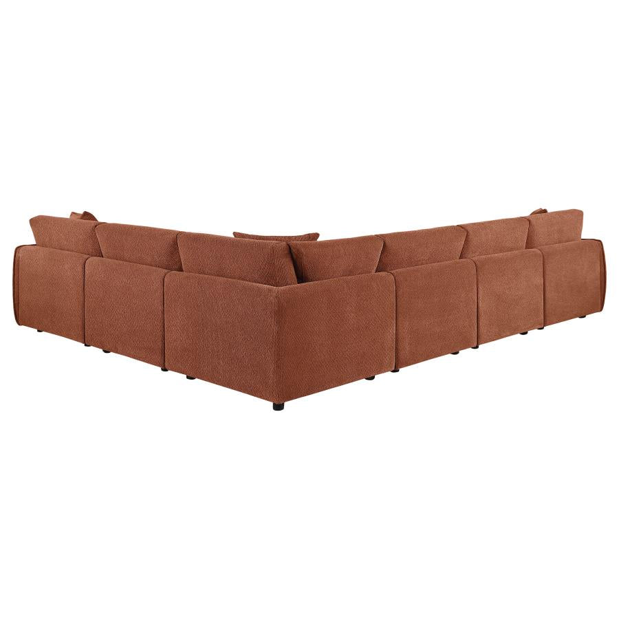 Elysia 6-piece Chenille Upholstered Modular Sectional Sofa Coral - 551891-SET