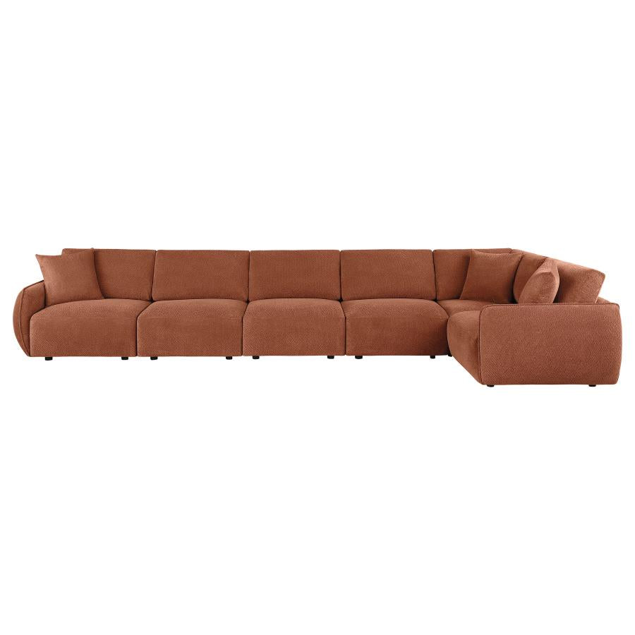 Elysia 6-piece Chenille Upholstered Modular Sectional Sofa Coral - 551891-SET