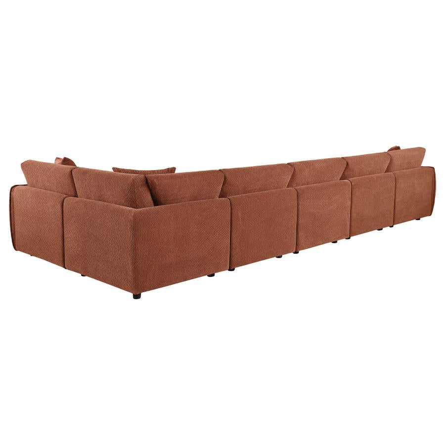 Elysia 6-piece Chenille Upholstered Modular Sectional Sofa Coral - 551891-SET