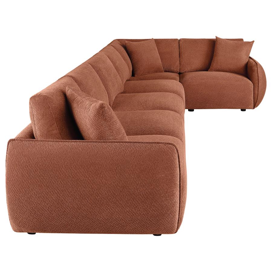 Elysia 6-piece Chenille Upholstered Modular Sectional Sofa Coral - 551891-SET