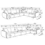 Elysia 6-piece Chenille Upholstered Modular Sectional Sofa Coral - 551891-SET