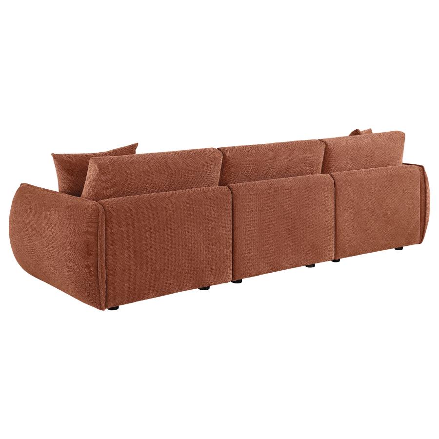 Elysia Chenille Upholstered Modular Lounge Sofa Coral - 551891-SOFA
