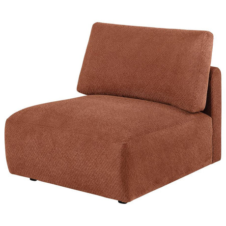 Elysia Chenille Upholstered Modular Armless Chair Coral - 551891