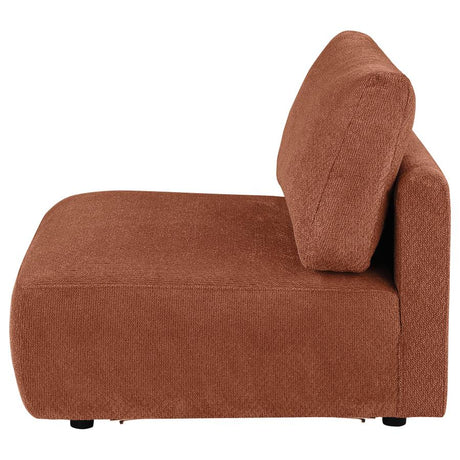 Elysia Chenille Upholstered Modular Armless Chair Coral - 551891