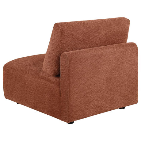 Elysia Chenille Upholstered Modular Armless Chair Coral - 551891