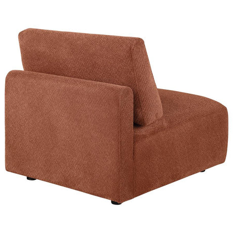 Elysia Chenille Upholstered Modular Armless Chair Coral - 551891