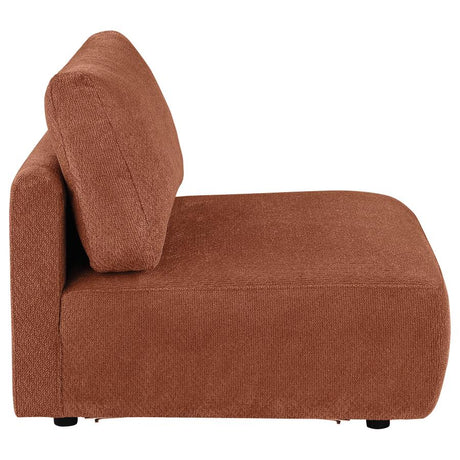 Elysia Chenille Upholstered Modular Armless Chair Coral - 551891