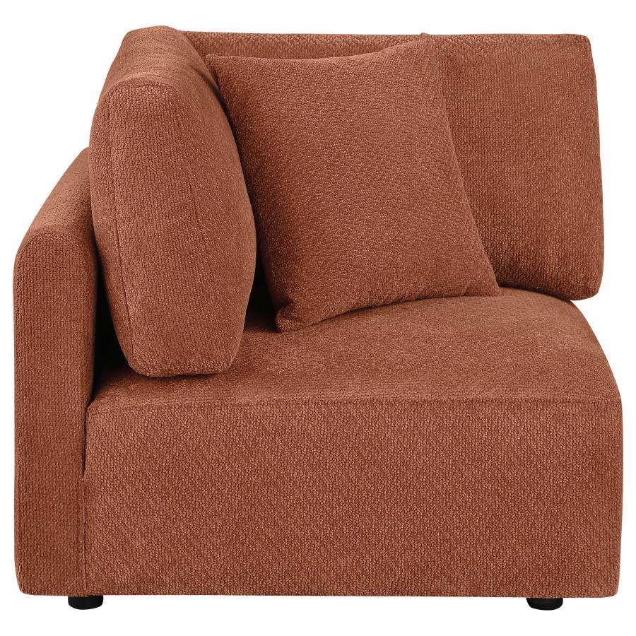 Elysia Chenille Upholstered Modular Corner Chair Coral - 551892