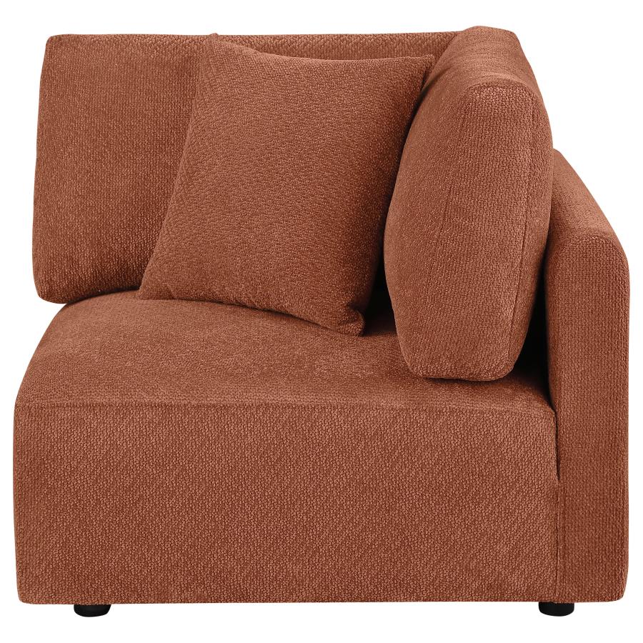 Elysia Chenille Upholstered Modular Corner Chair Coral - 551892